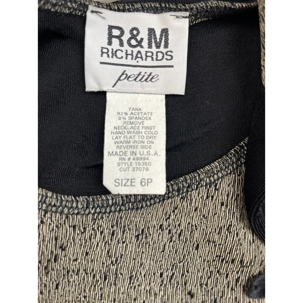 R & M Richards Women's Sleeveless Top-Pants- Short Sleeve Jacket 6P